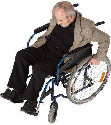 Man Riding A Wheelchair