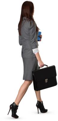 Walking Woman With Briefcase