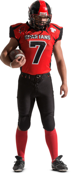 Standing American Football Player With Ball