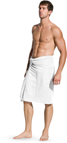 Man Standing In White Towel